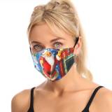 multicolor Fashion Print Red Face Mask