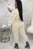 Black Sexy Solid Two Piece Suits pencil Long Sleeve Two-piece Pants Set