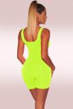 Yellow Fashion Sexy Solid Polyester Sleeveless Slip