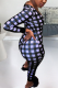 Black Sexy Plaid Patchwork V Neck Skinny Jumpsuits