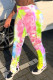 Pink Casual Print Regular Mid Waist Pencil Bottoms
