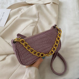 Purple Fashion Casual Solid Shoulder Bags