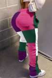Multicolor Sportswear Patchwork Mid Waist Bottoms