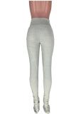 Black Grey Pink Elastic Fly Sleeveless High Patchwork Solid Draped Boot Cut Pants Bottoms