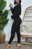 Red Fashion Solid O Neck Long Sleeve Two Pieces