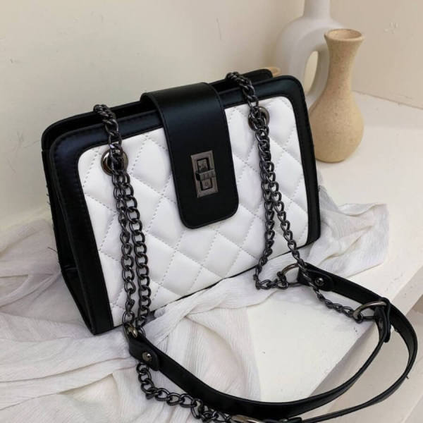White Fashion Casual Solid Crossbody Bag