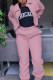 Pink Street Acrylic Solid Patchwork Turndown Collar Long Sleeve Regular Sleeve Short Two Pieces
