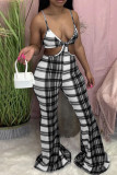 Multicolor Fashion Sexy Print Backless Strap Design Spaghetti Strap Regular Jumpsuits