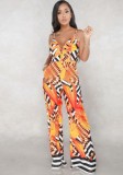 Green Polyester Hollow Out Print Casual Fashion Jumpsuits & Rompers