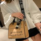 Silver Fashion Casual Letter Print Messenger Bag