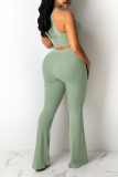 Pink Sexy Casual Solid Draw String Halter Sleeveless Two Pieces