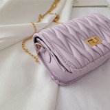 purple Fashion Casual Solid Chain Strap Purple Crossbody Bag