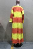 Yellow Fashion Sexy Print Cardigan Swimwears Three-piece Set