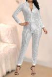Gold Sexy Fashion zipper Sequin Chlorine Long Sleeve O Neck Jumpsuits