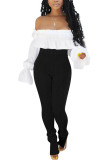 White Fashion adult Ma'am Street Solid Two Piece Suits pencil Long Sleeve Two Pieces