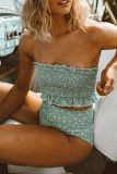Blue Sexy Print Split Joint Swimwears