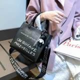 Silver Fashion Casual Letter Print Messenger Bag