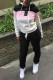 Black Fashion Casual Patchwork Basic Hooded Collar Long Sleeve Two Pieces