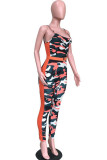 Camouflage Sexy Fashion Patchwork Camouflage Acetyl fiber Sleeveless Slip Jumpsuits