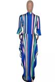 Multi-color Casual Fashion Cap Sleeve 3/4 Length Sleeves Turndown Collar Straight skirt Argyle fastene