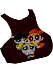 Pink O Neck Sleeveless Letter Print Character Tops