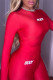 Red Casual Solid Letter O Neck Long Sleeve Two Pieces