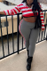 Red Casual Striped Patchwork Turndown Collar Long Sleeve Two Pieces
