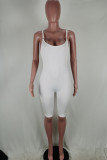 White Sexy Solid Sleeveless V Neck Jumpsuits