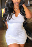White Street Solid Spaghetti Strap Pencil Skirt Dresses