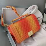 Orange Fashion Gradual Change Print Crossbody Bag