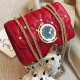 Red Fashion Casual Patchwork Solid Metal Accessories Decoration Crossbody Bag