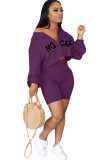 Red Fashion adult Street Letter Patchwork Print Two Piece Suits Straight Long Sleeve Two Pieces