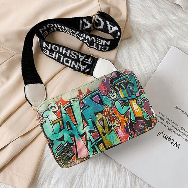 Beige Fashion Geometric Print Bag Accessories
