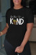 Black Fashion Casual Letter Print Basic O Neck T-Shirts