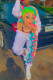 White Street Print O Neck Long Sleeve Two Pieces