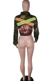 Camouflage Turndown Collar Camouflage Polyester Others Long Sleeve