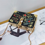 Black Fashion Casual Letter Print Messenger Bags