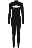 Pink Casual Solid Patchwork Half A Turtleneck Long Sleeve Two Pieces