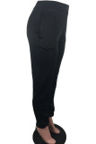 Grey Polyester Elastic Fly Mid Solid Harlan pants Pants Bottoms