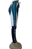 Multicolor Street Letter Print Without Belt Regular High Waist Pencil Positioning Print Bottoms