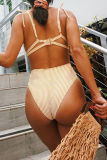 Leopard Print Sexy Leopard Bandage Split Joint Swimwears