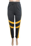 Green Sportswear Solid Patchwork With Belt Regular High Waist Pencil Bottoms