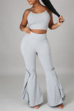 Red Sexy Casual Solid Backless Spaghetti Strap Sleeveless Two Pieces