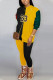 Green Fashion Sexy Adult Solid Patchwork O Neck Long Sleeve Regular Sleeve Regular Two Pieces