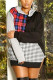 Black Fashion Casual Patchwork Basic Hooded Collar Tops