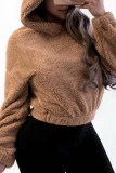 Brown Fashion Casual Solid Basic Tops