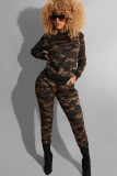 Camouflage Street Fashion adult Camouflage Two Piece Suits Print pencil Long Sleeve Two-piece Pants