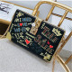 Black Fashion Casual Letter Print Messenger Bags