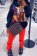 Orange Street Sportswear Print Hooded Collar Long Sleeve Two Pieces