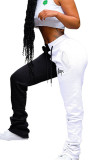Black and white White Black Grey Green Yellow Red and black Black and white Elastic Fly Mid Patchwork Loose Pants Bottoms
